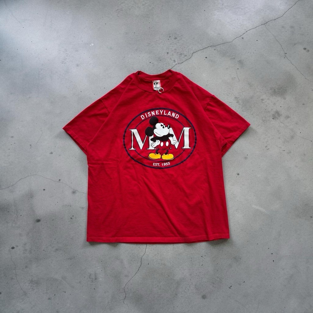 Mickey Mouse Disneyland vintage 90s red cotton t-shirt Size 2XL